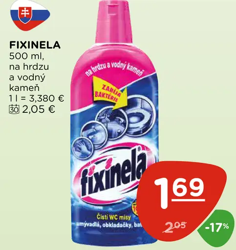 Fixinela čistič na hrdzu a vodný kameň