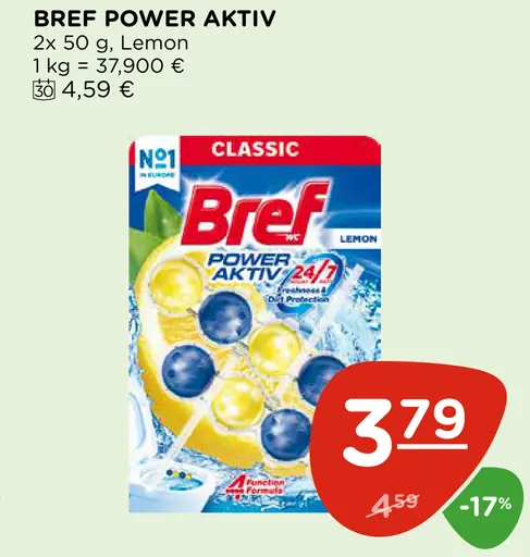 Bref Power Aktiv Lemon tuhý WC blok