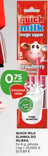 Quick Milk slamka do mlieka jahoda