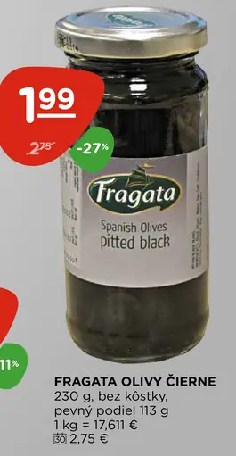 Fragata olivy čierne bez kôstok v náleve
