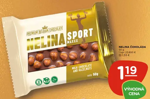 Nelina čokoláda sport milka s lieskovými orechmi