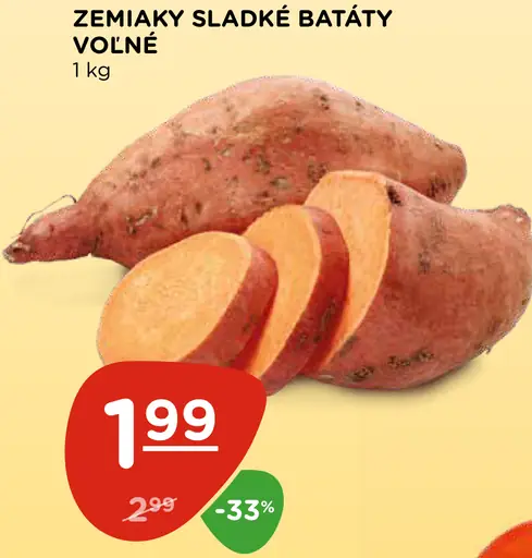 Zemiaky sladké batáty voľné