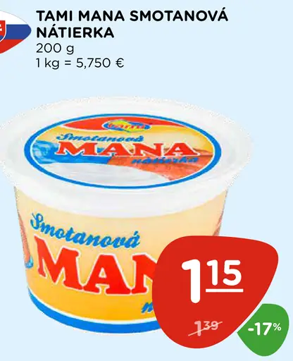 Tami Mana Smotanová nátierka