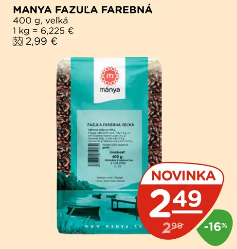 Mänya fazuľa farebná veľká