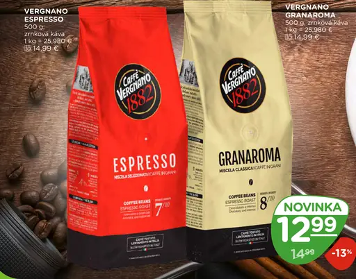 Vergnano Granaroma zrnková káva