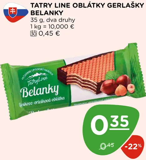 Tatry line oblátky Gerláchky, Belanky