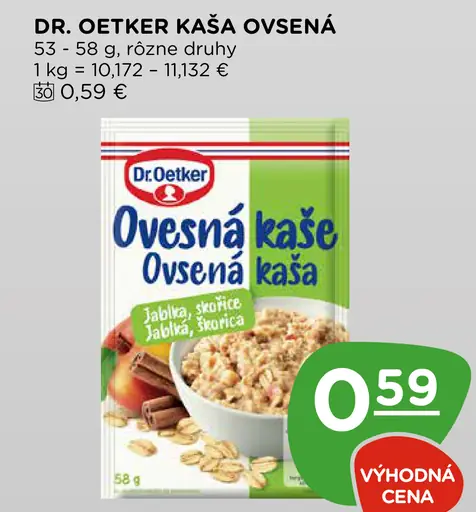 Dr. Oetker ovsená kaša rôzne druhy