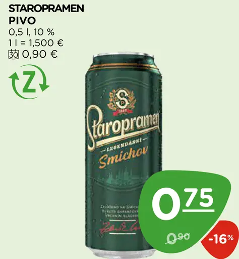 Staropramen pivo plechovka