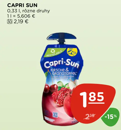 Capri Sun višňa a granátové jablko nápoj