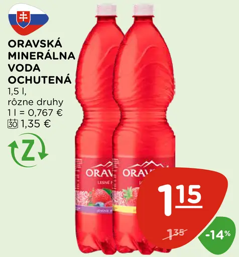 Oravská minerálna voda ochutená