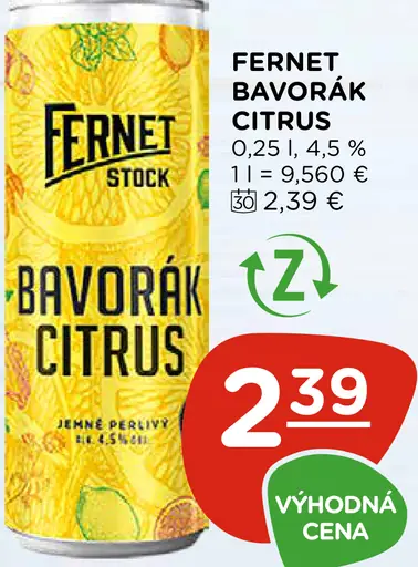 Fernet Stock Bavorák Citrus bylinný likérový nápoj