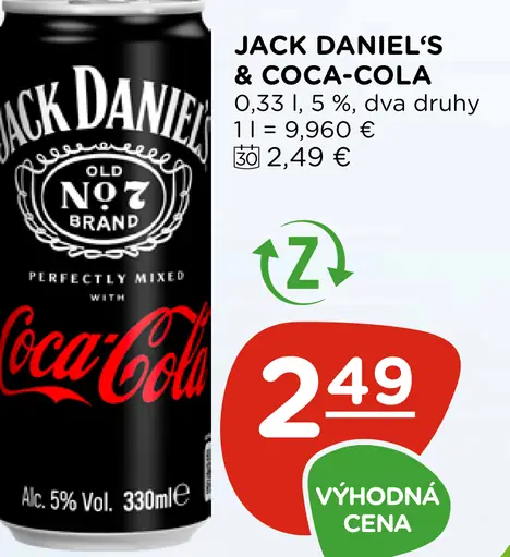 Jack Daniel’s & Coca-Cola miešaný whisky nápoj