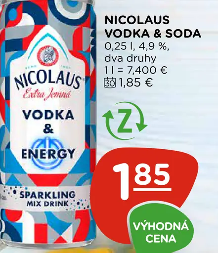 Nicolaus Vodka Soda Lime plechovka