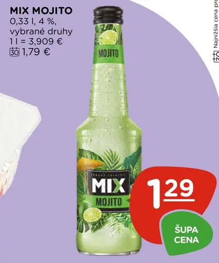 Mix Mojito nealkoholický nápoj, vybrané druhy