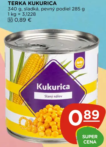 Terka kukurica sladká v slanom náleve