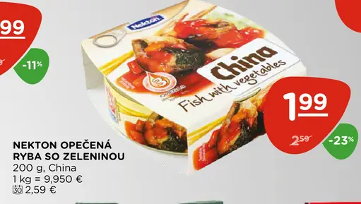 Nekton opečená ryba so zeleninou