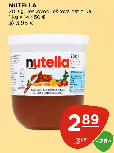 Nutella lieskovoorechová nátierka