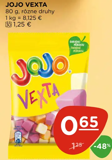 Jojo Vexta želé cukríky rôzne druhy