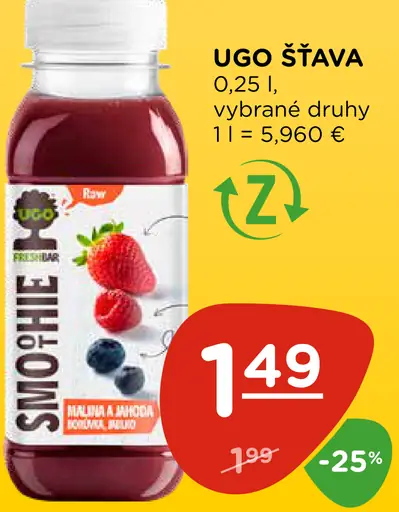 Ugo šťava malina a ríbezľa