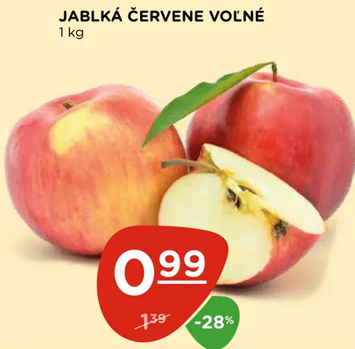 Jablká červené voľné