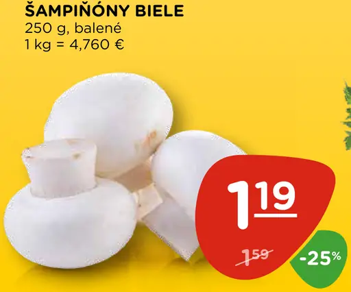 Šampiňóny biele