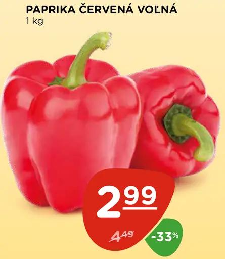 Paprika červená voľná