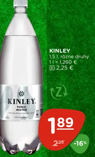 Kinley tonic nealkoholický nápoj