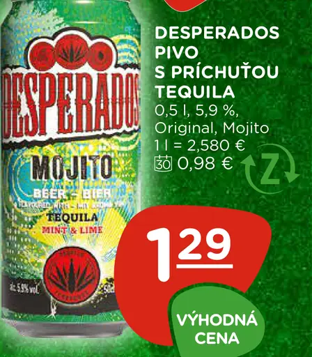 Desperados Pivo s príchuťou tequila plechovka
