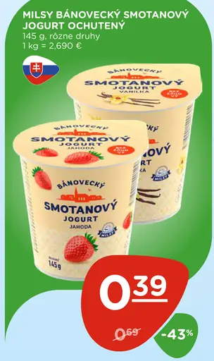 Milsy Bánovecký smotanový jogurt marhuľa