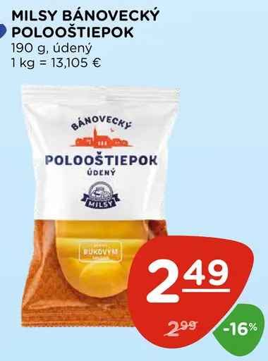 Milsy Bánovecký pološtiepok údený