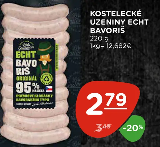 Kostelecké údeniny Echt Bavoris špekáčiky