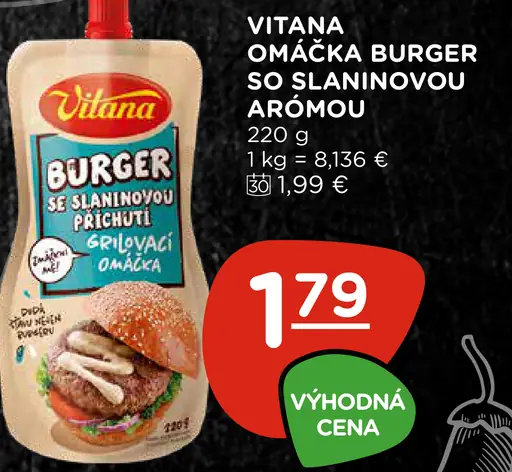 Vitana omáčka burger so slaninovou arómou