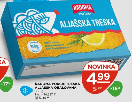 Radoma porcie treska aljašská obalovaná