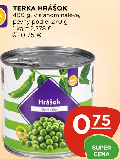 Terka hrášok v slanom náleve