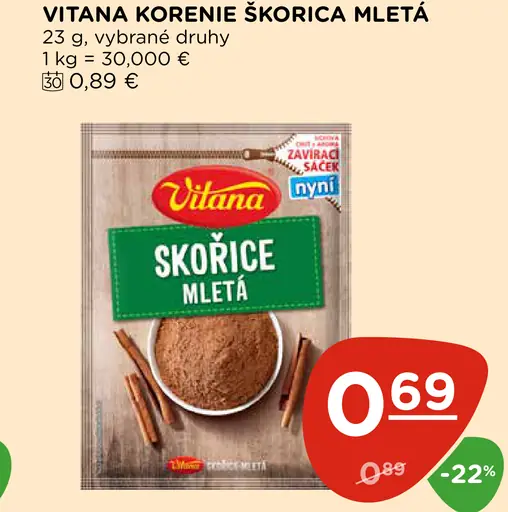 Vitana korenie škorica mletá
