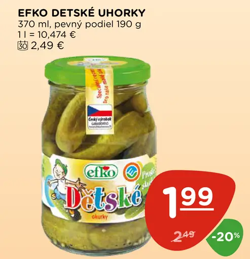 Efko detské uhorky v náleve