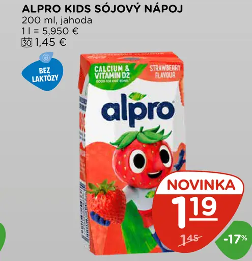 ALPRO Kids Sójový nápoj jahoda