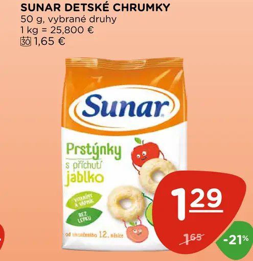 Sunar Detské chrumky jablčné prstienky