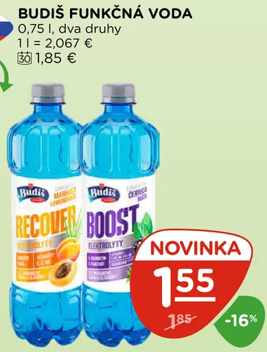 Budiš funkčná voda rôzne druhy