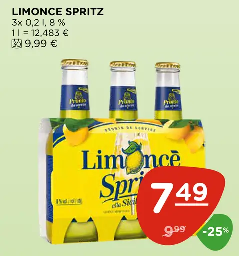 Limonce Spritz alkoholický nápoj