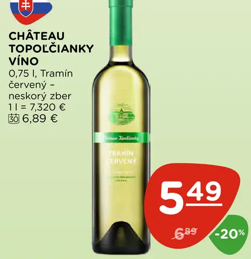 Château Topoľčianky Víno Tramín červený