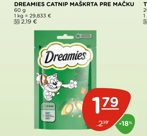 Dreamies Catnip maškrta pre mačku
