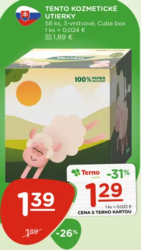 Terno kozmetické utierky 3-vrstvové