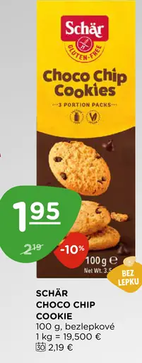 Schär Choco Chip Cookies bezlepkové