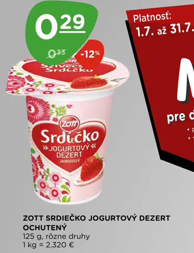 Zott Srdiečko jogurtový dezert