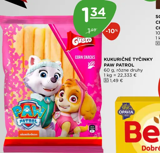 Gusto Paw Patrol kukuričné tyčinky