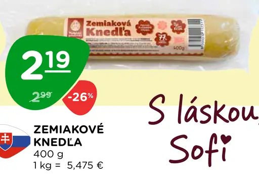 Moderná Gazdinka zemiaková knedľa