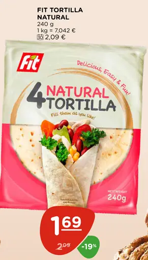 Fit tortilla natural