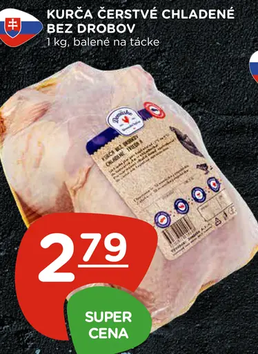 Kurča čerstvé, chladené bez drobkov