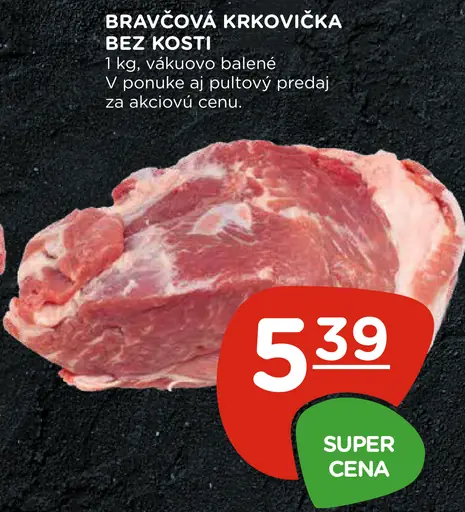 Bravčová krkovička bez kosti, plátky